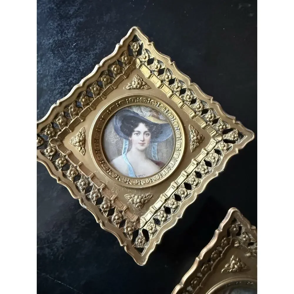 A CAMEO CREATION Convex Glass 2 Portraits Countess Grosvenor and Blessington